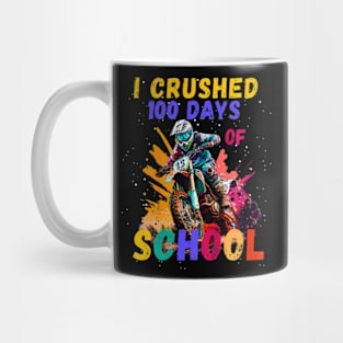 Kids I Crushed 100 Days Of School Dirt Bike For Boys Mug